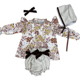 Set Ivory con Moños de Terciopelo Vino