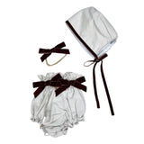 Set Ivory con Moños de Terciopelo Vino