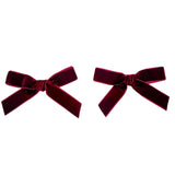 Par de moños de terciopelo Burgundy