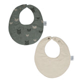 Babero Reversible Flechas Verde-Beige