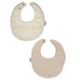 Babero Reversible Beige con encaje