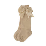 Calcetas Moño Satin Beige