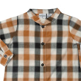 Camisa Cuadros Naranja Negro