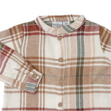 Camisa Cuello Mao Cuadros Navidad